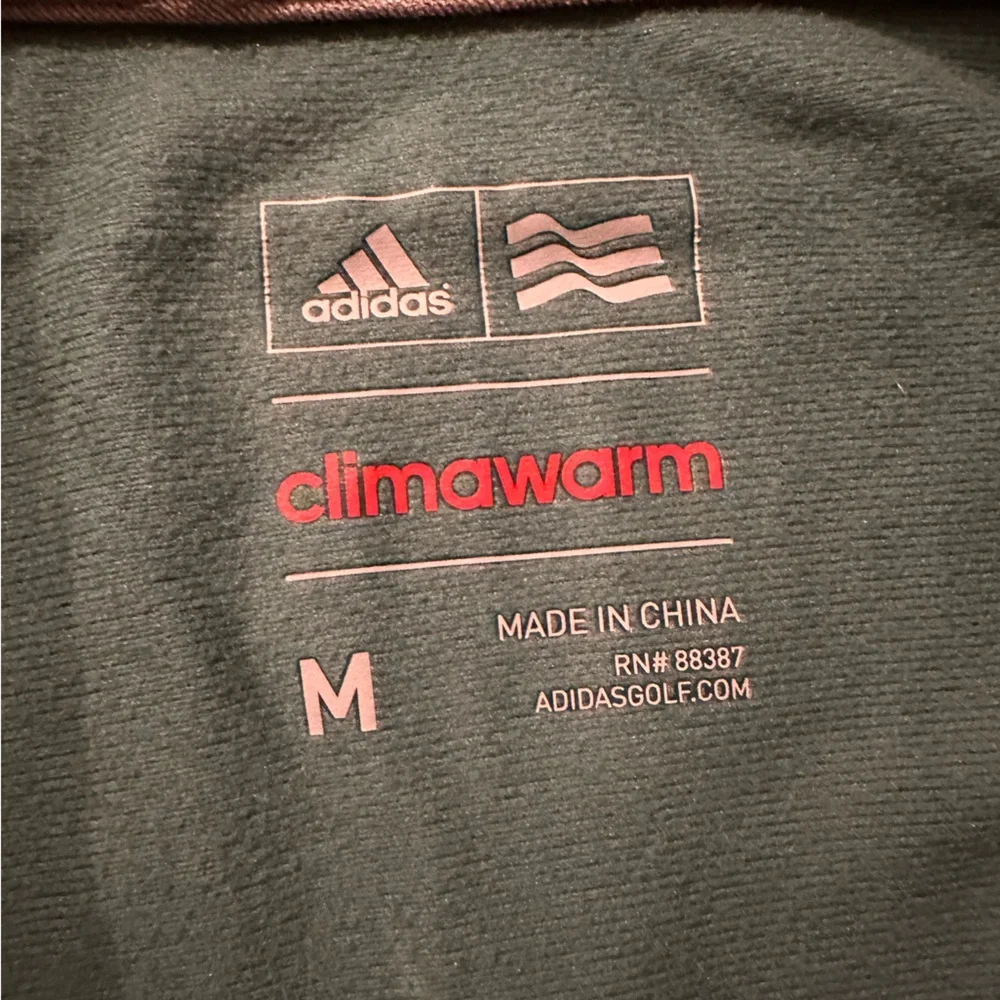 adidas Men's Green and Gray 1/4 Zip lightweight pullover - Picture 5 of 9